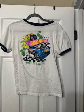 ' White Hot Wheels with Race Car Graphic